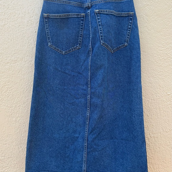 Faherty Blue Button-Front Midi Skirt - Picture 4 of 5
